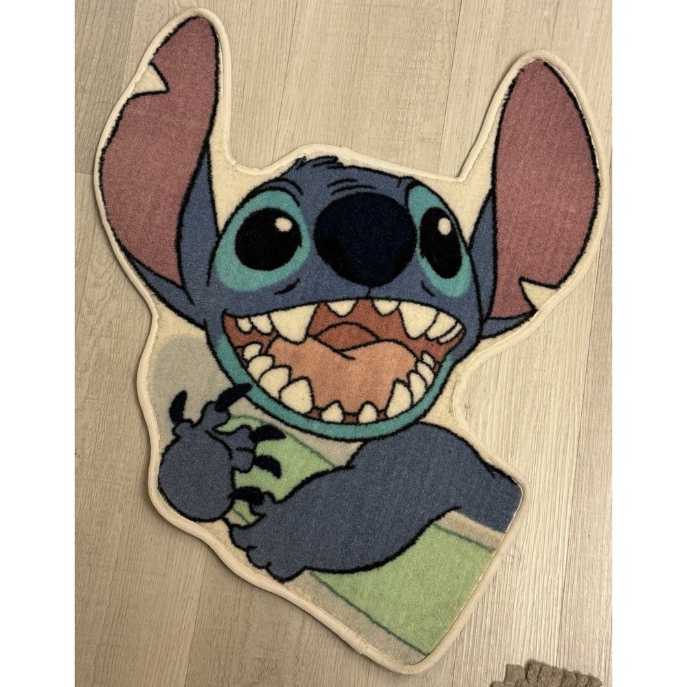 Vintage LILO Stitch Cartoon Floor Mat Washable Bedroom‎ Area Rug 10"x18" Rare